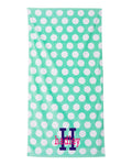 Polka-dot Velour Beach Towel with Embroidery