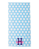 Polka-dot Velour Beach Towel with Embroidery