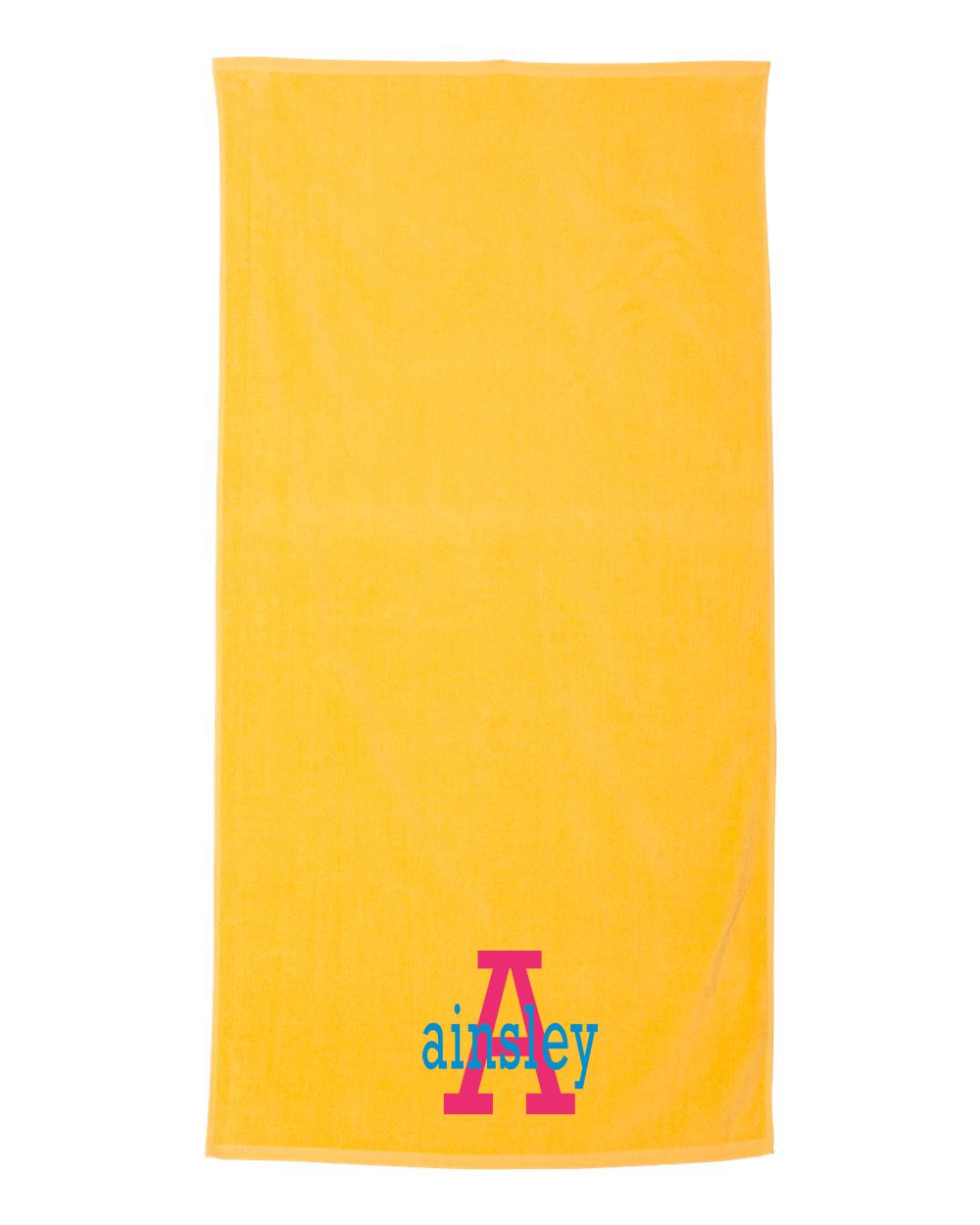 Solid Color Velour Beach Towel with Embroidery