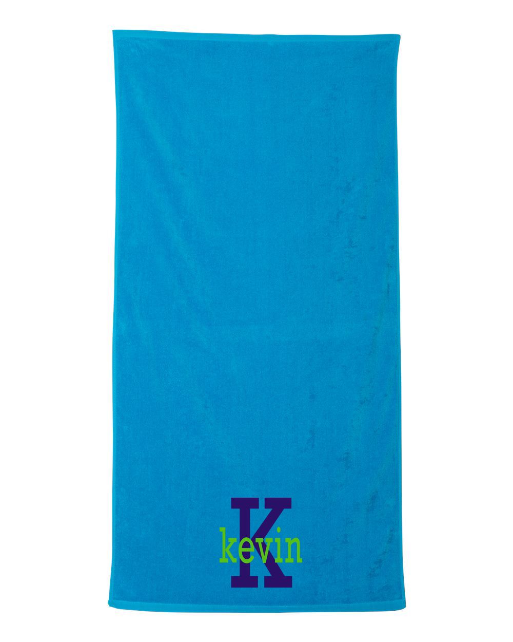 Solid Color Velour Beach Towel with Embroidery