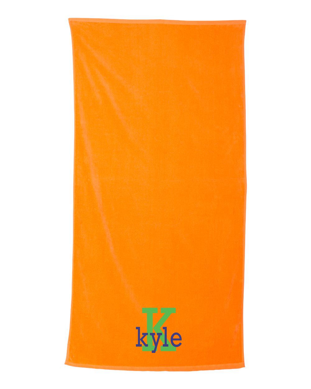 Solid Color Velour Beach Towel with Embroidery