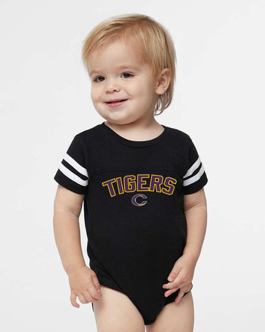 Caro Tigers Infant Football Fine Jersey Bodysuit - Schall