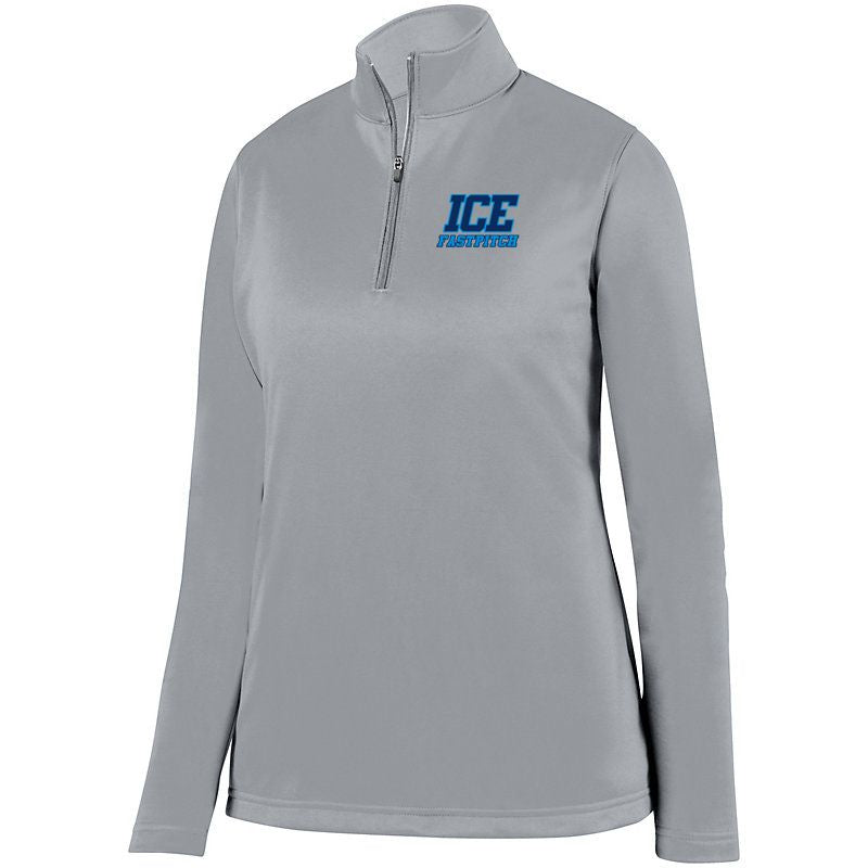 Ice Fastpitch Ladies 1/4 Wicking Fleece Pullover
