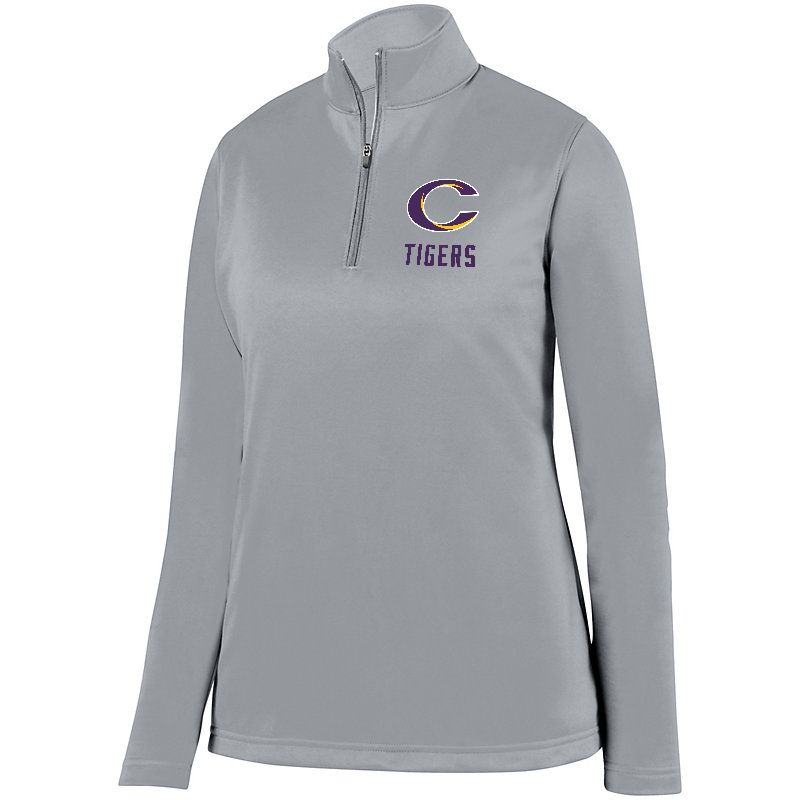 Caro Tigers Ladies 1/4 Wicking Fleece Pullover - Schall