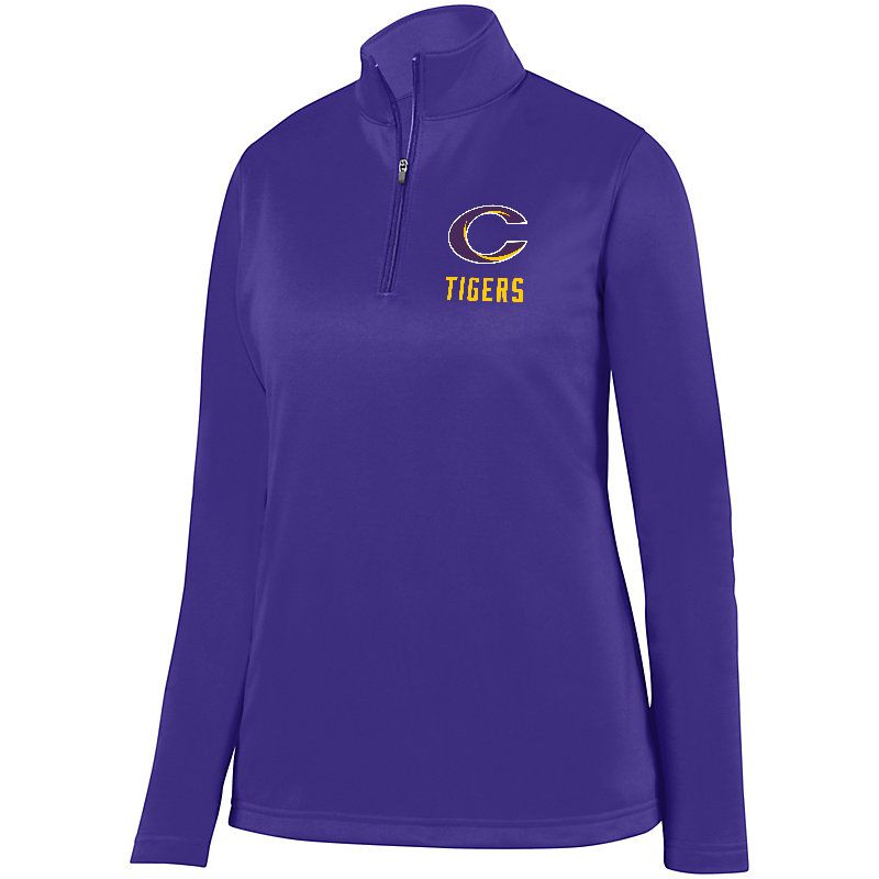 Caro Tigers Ladies 1/4 Wicking Fleece Pullover - Schall