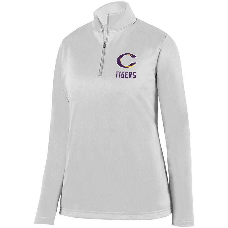 Caro Tigers Ladies 1/4 Wicking Fleece Pullover - Schall