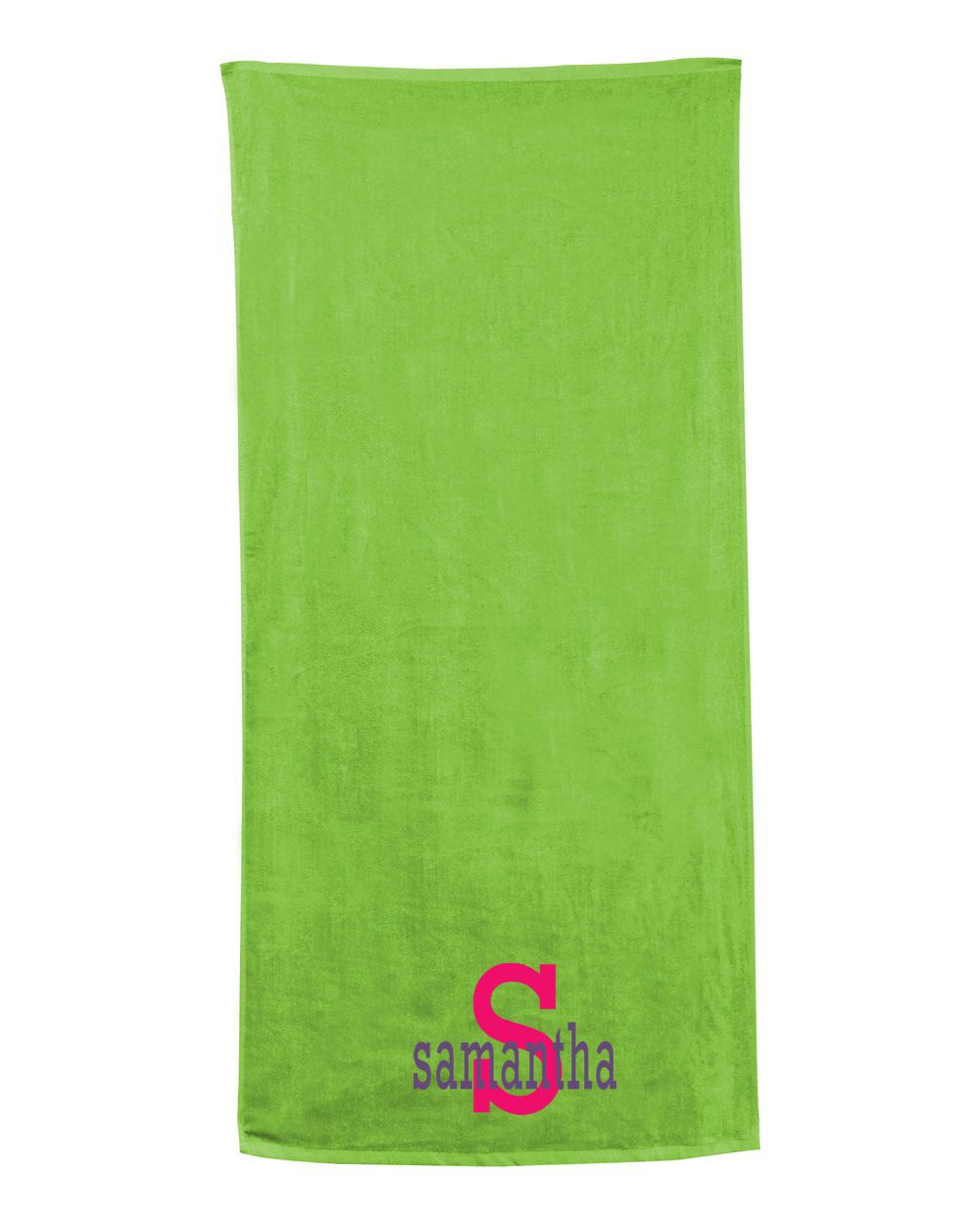 Solid Color Velour Beach Towel with Embroidery