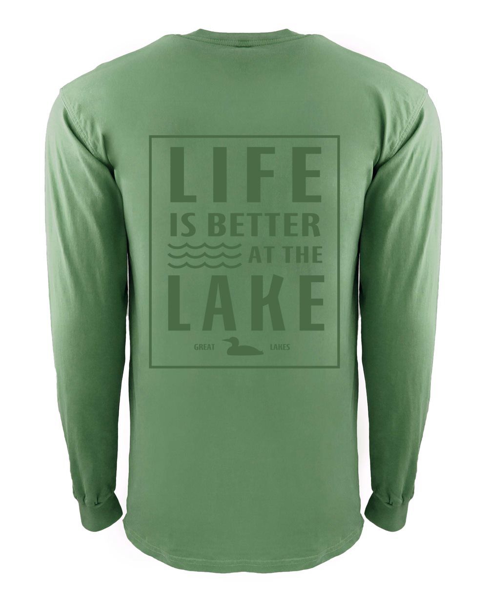 Life At The Lake Clover Dye Long Sleeve Pocket Crew