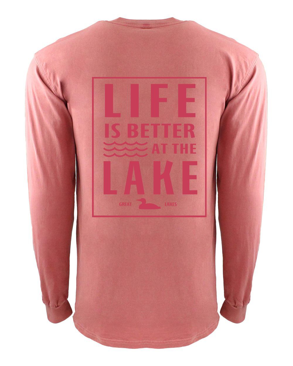 Life At The Lake Mauve Dye Long Sleeve Pocket Crew
