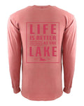 Life At The Lake Mauve Dye Long Sleeve Pocket Crew