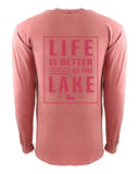 Life At The Lake Mauve Dye Long Sleeve Pocket Crew
