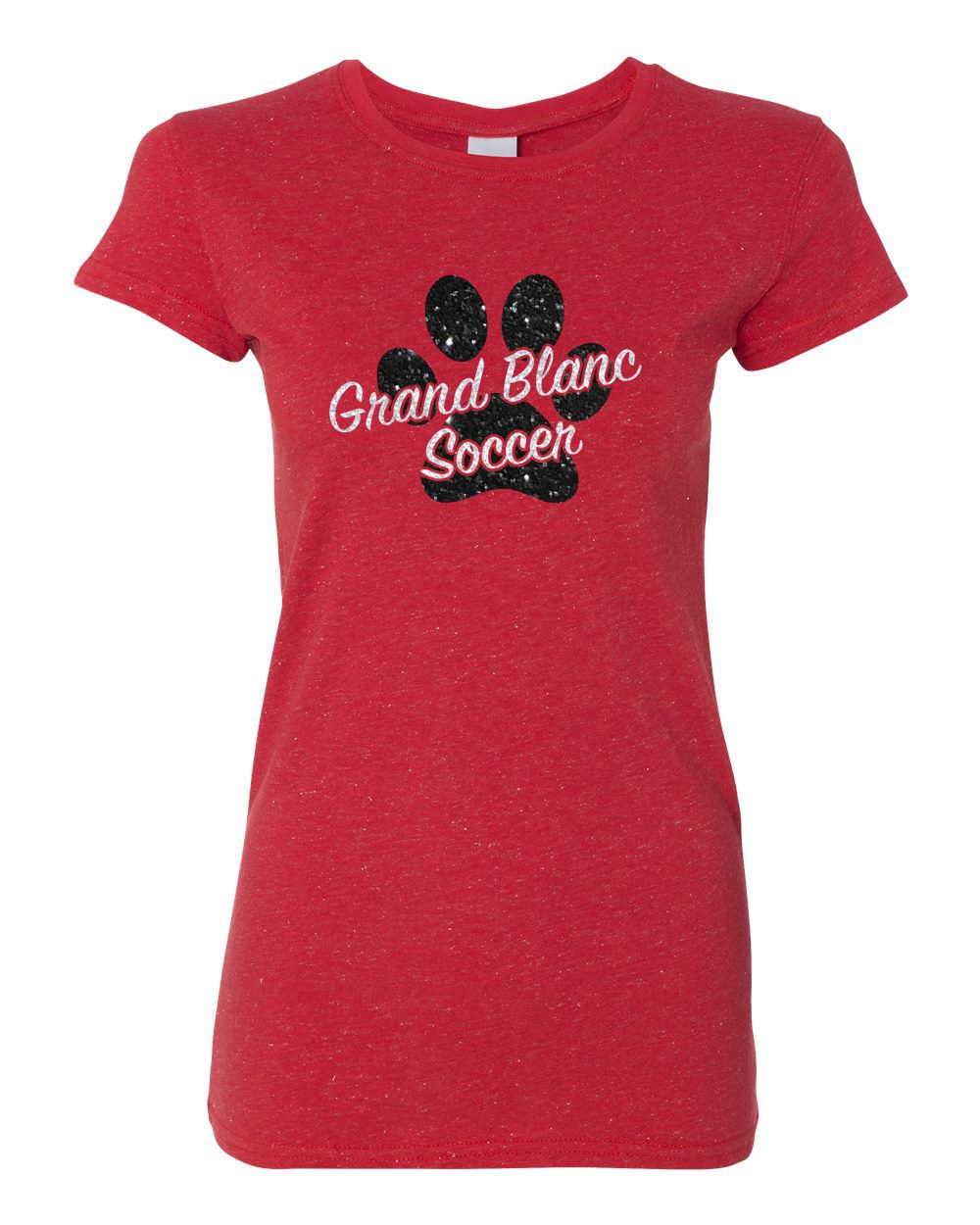 Grand Blanc Soccer Glitter-on-Glitter Ladies T-shirt
