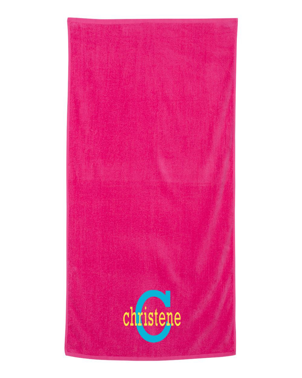 Solid Color Velour Beach Towel with Embroidery