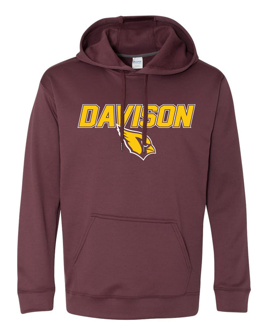 Davison Italic Over Logo Performance Hooded Pullover