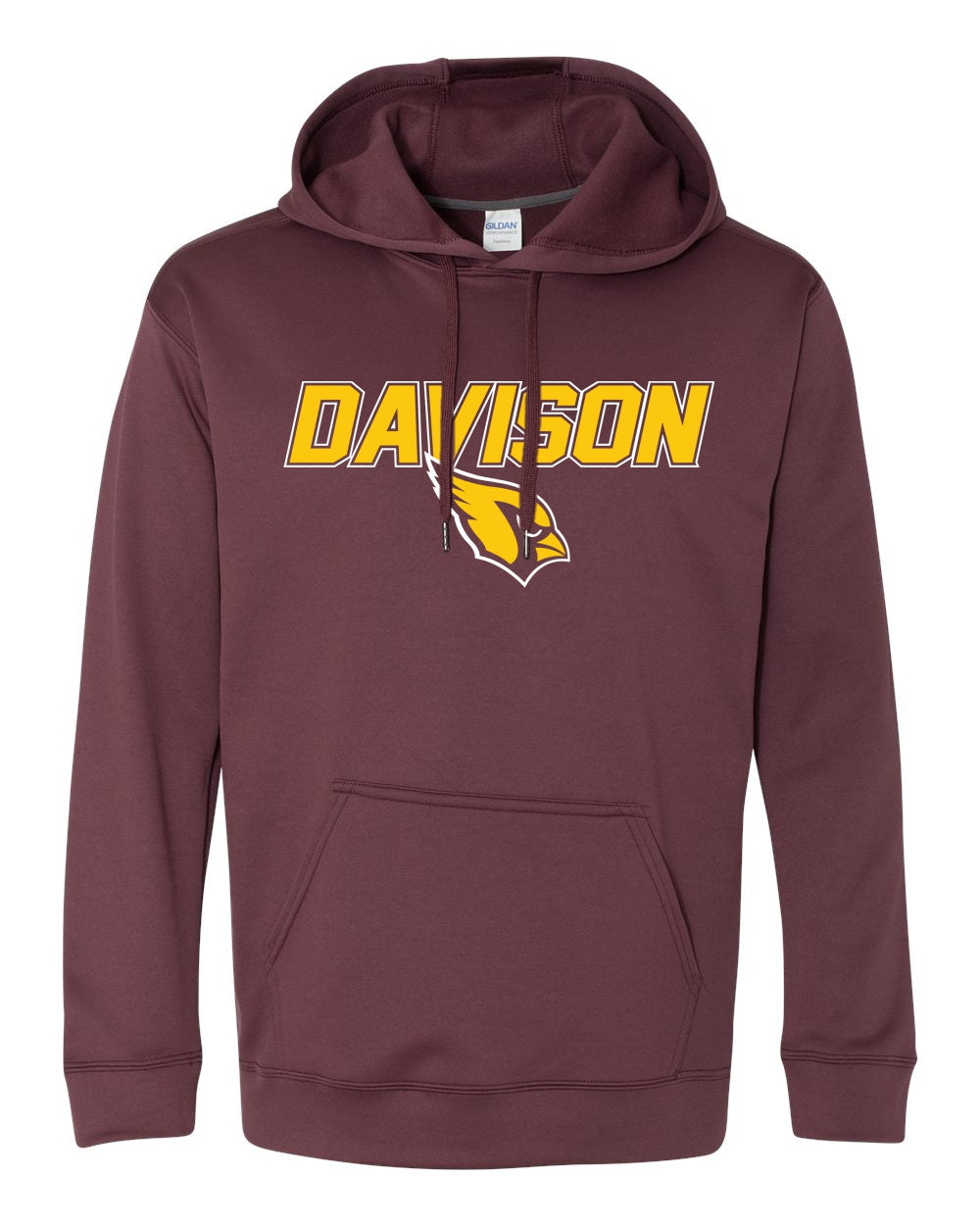 Davison Italic Over Logo Performance Hooded Pullover