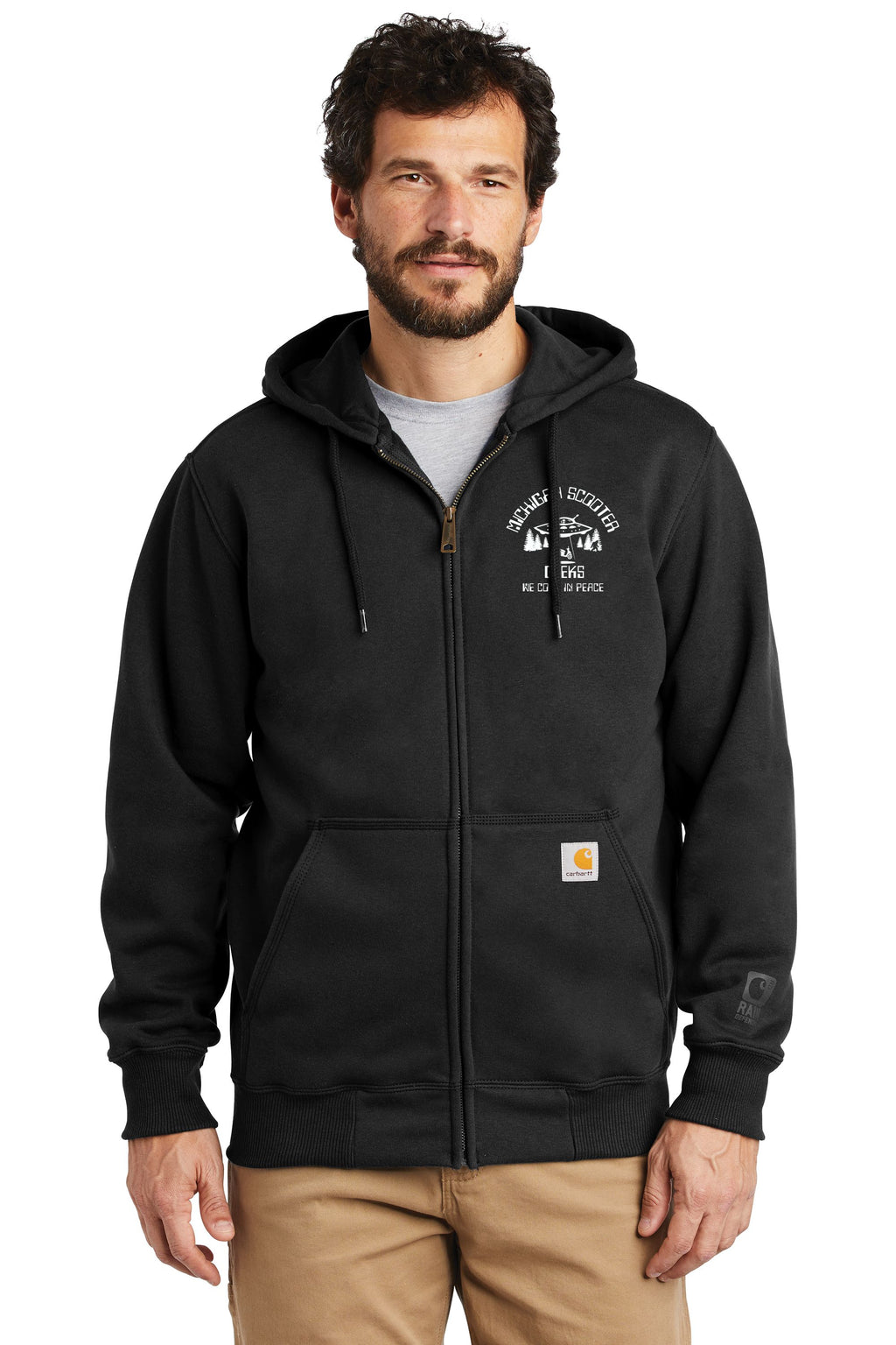 Michigan Scooter Geeks Carhartt ® Rain Defender ® Heavyweight Hooded Zip Sweatshirt
