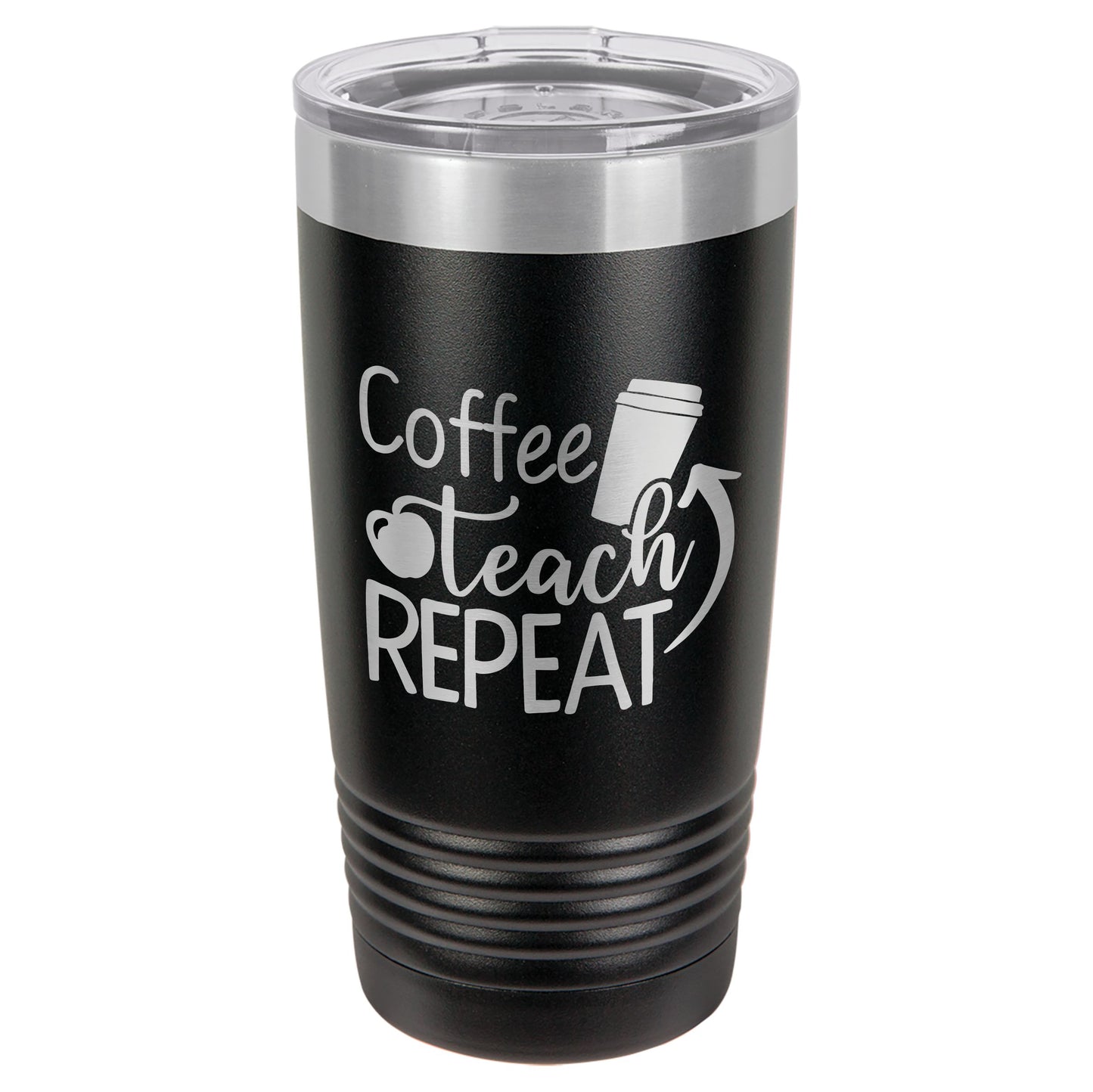 Coffee Teach Repeat Engraved 20oz Ringneck Tumbler