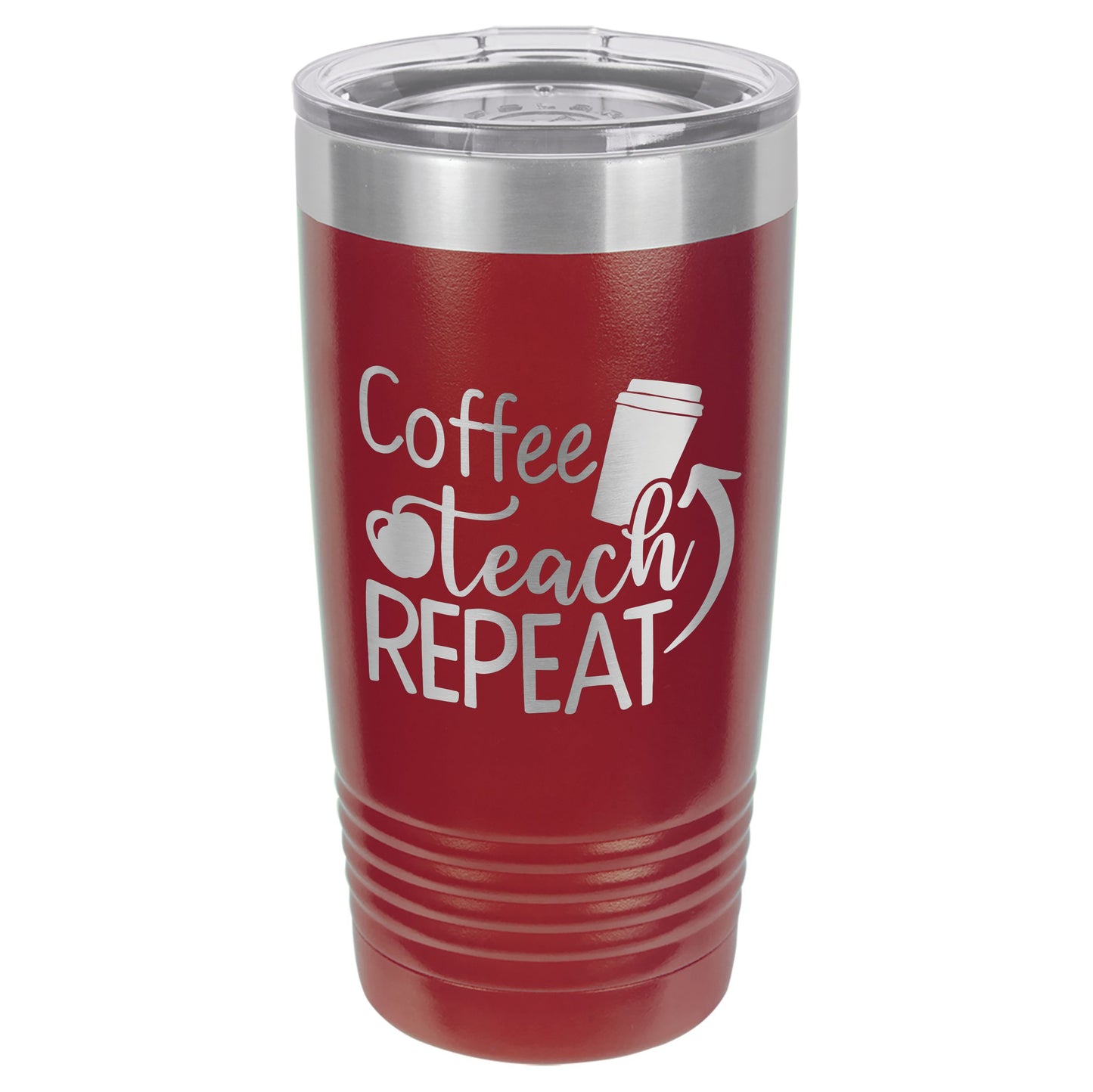 Coffee Teach Repeat Engraved 20oz Ringneck Tumbler