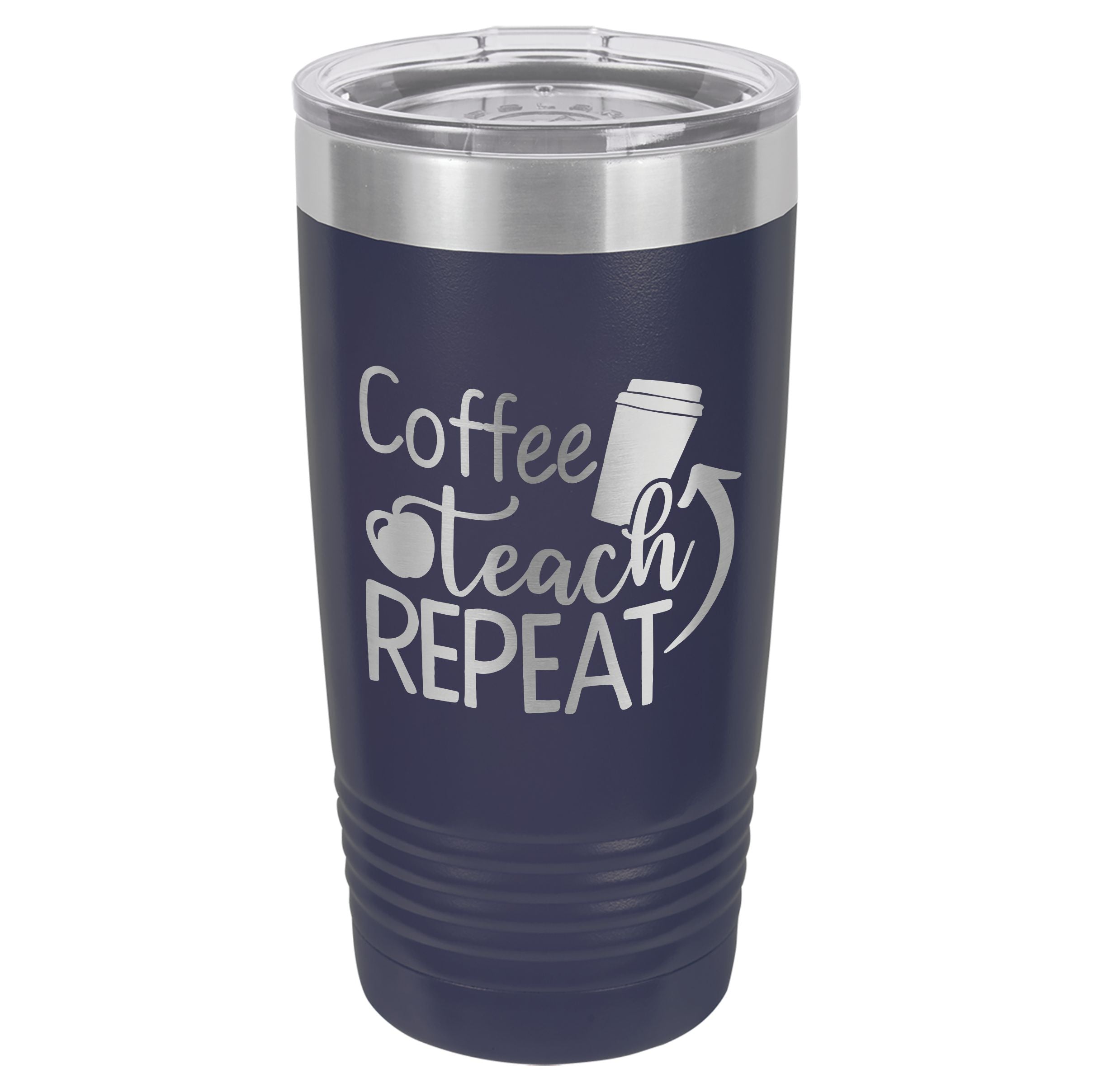 Coffee Teach Repeat Engraved 20oz Ringneck Tumbler
