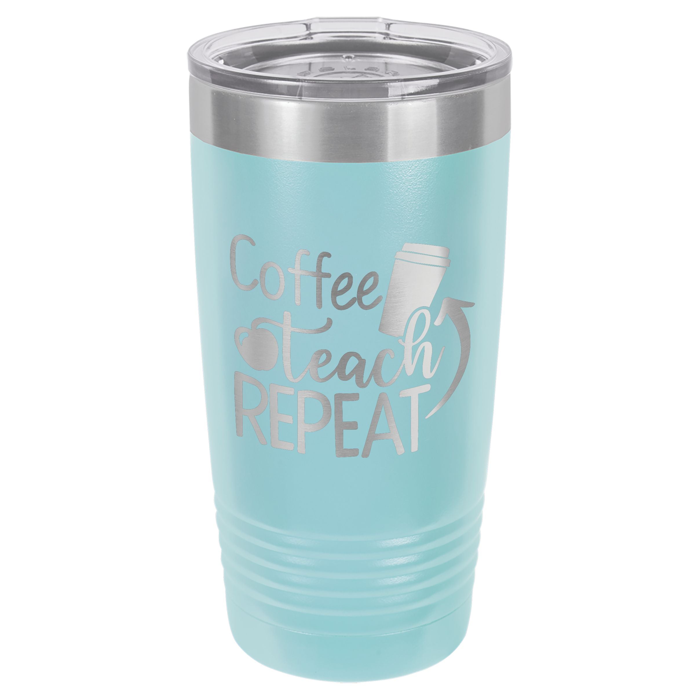 Coffee Teach Repeat Engraved 20oz Ringneck Tumbler