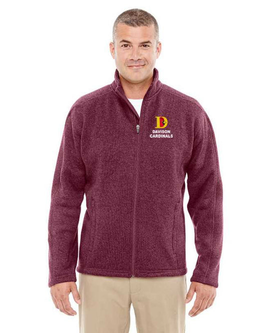 Davison Cardinals Full Zip Sweater Fleece Jacket