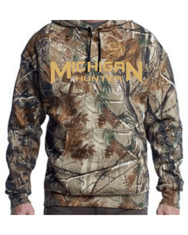 Embroidered "Michigan Hunter" Hooded Sweatshirt