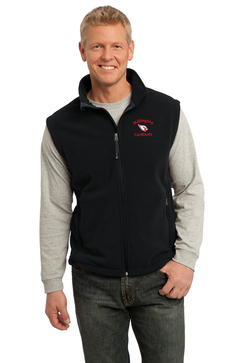Millington Cardinals Fleece Full Zip Vest