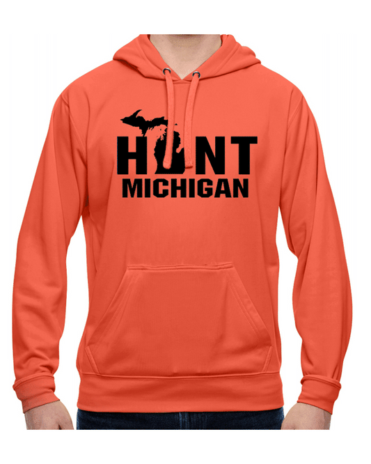 Polyester Hunt Michigan Orange Beverage Hoodie