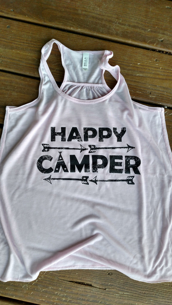 Happy Camper Ladies Tank – K&C's Special T's & Cool Beans Graphics