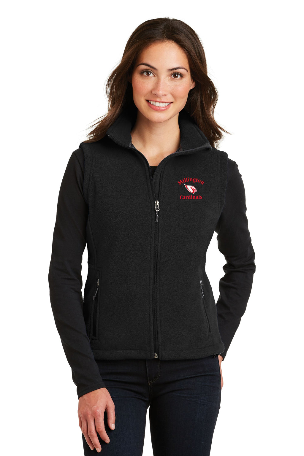 Millington Cardinals Fleece Full Zip Vest