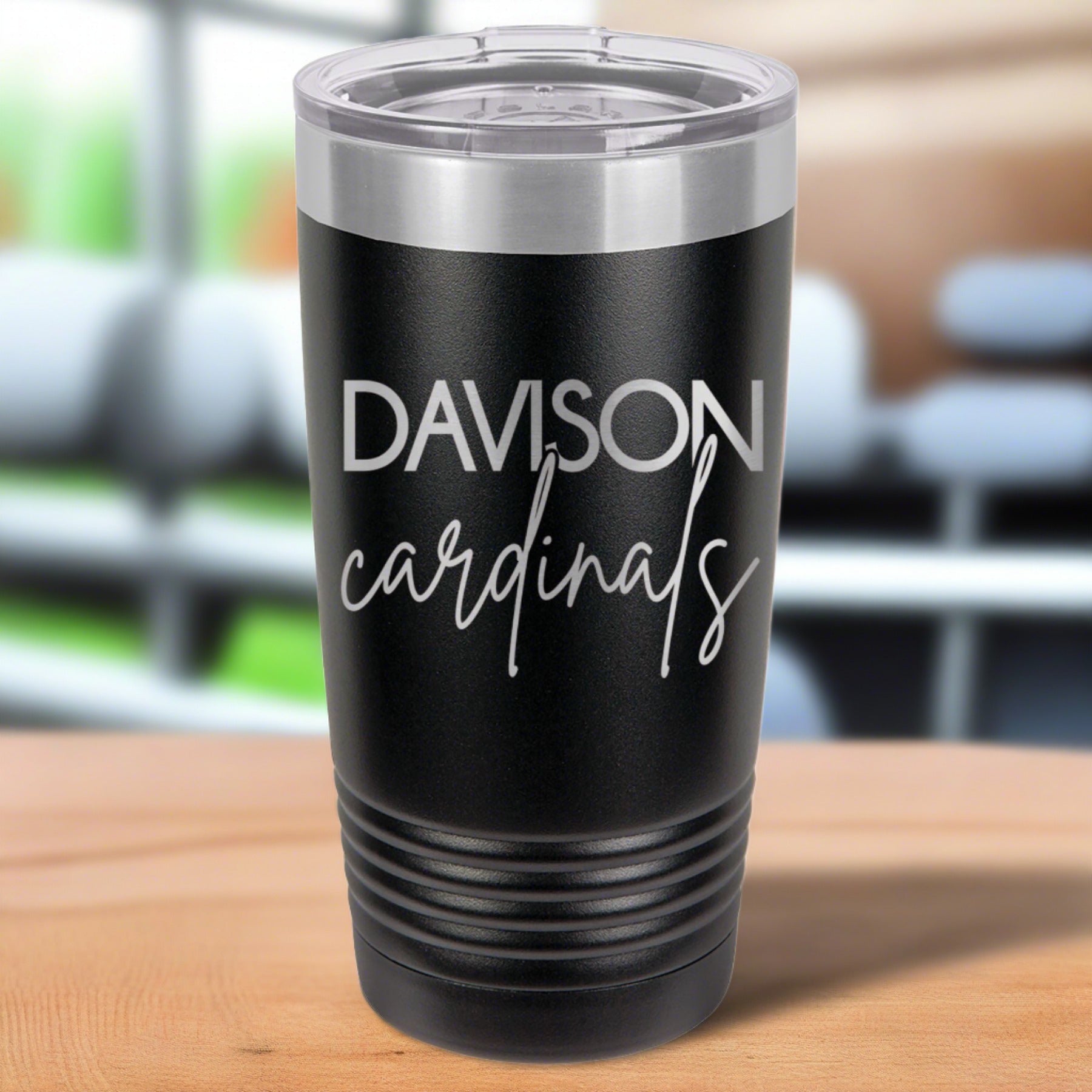 Davison Cardinals Script Engraved 20 oz Ringneck Tumbler