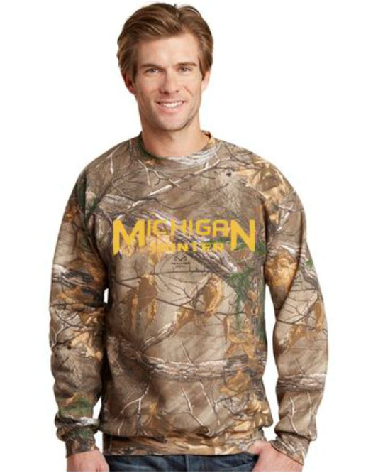 Embroidered "Michigan Hunter" Crew Sweatshirt