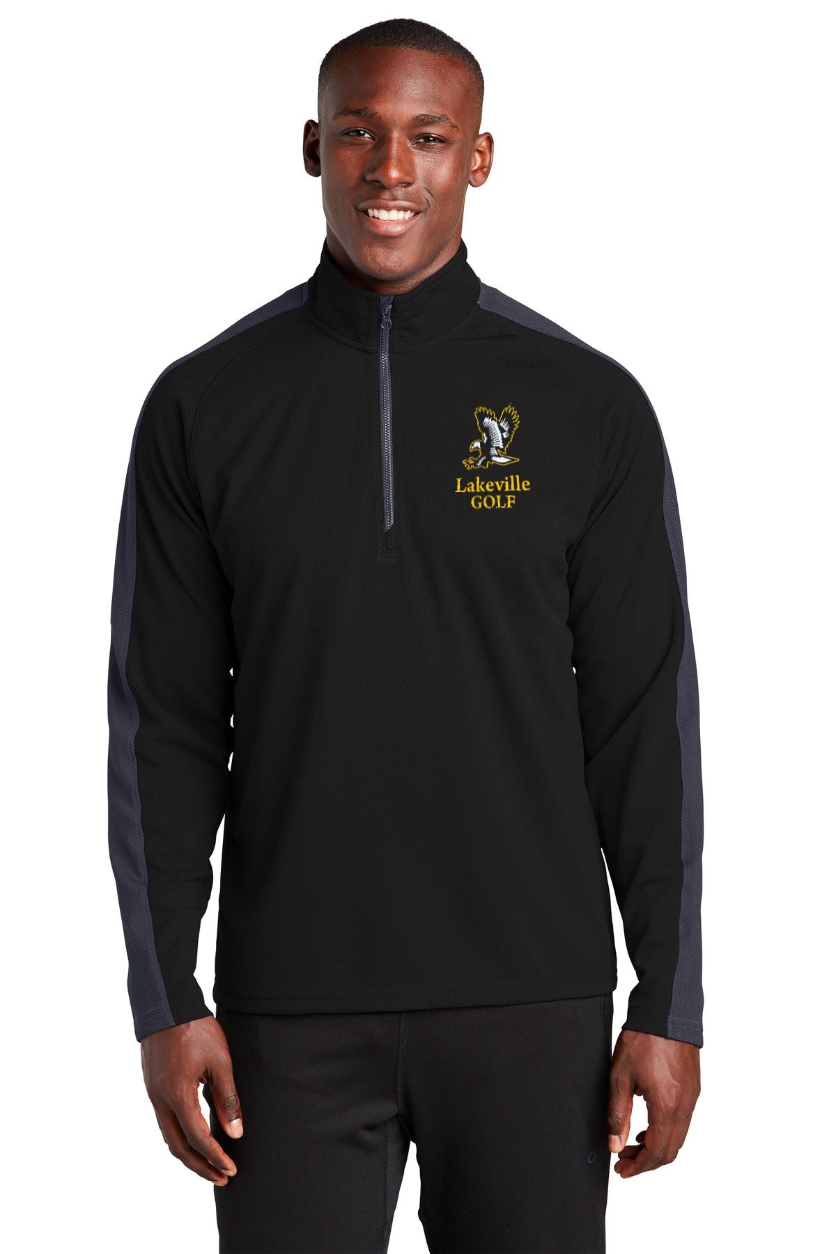 Lakeville Golf Sport-Wick Textured Colorblock 1/4-Zip Pullover