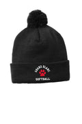 Grand Blanc Softball Solid Pom Pom Beanie