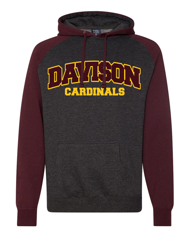 Davison Cardinals Stadium Athletic Arch Raglan Pullover Hoodie