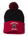 Grand Blanc Softball Pom-Pom 12" Knit Beanie