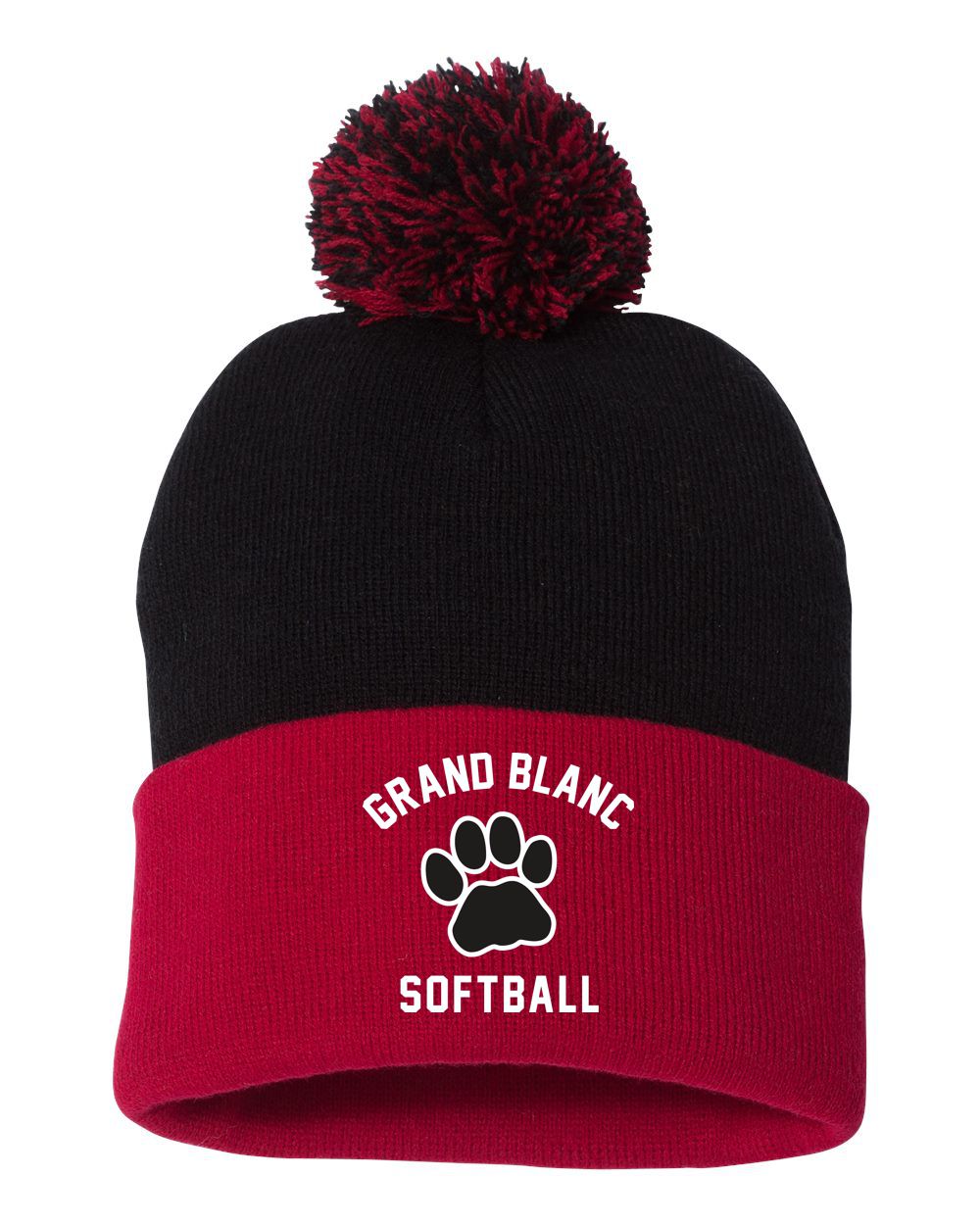 Grand Blanc Softball Pom-Pom 12" Knit Beanie