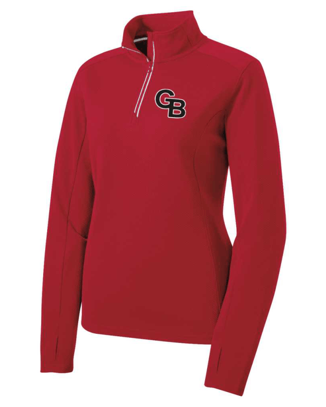 Ladies "GB" Textured 1/4 Zip Jacket