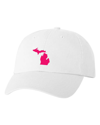 Michigan White State Adjustable Hat